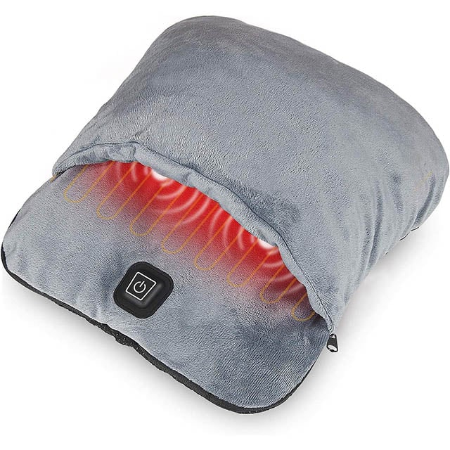 Hendrano™ Plush Heated Foot Warmer Pouch with Vibration Massage