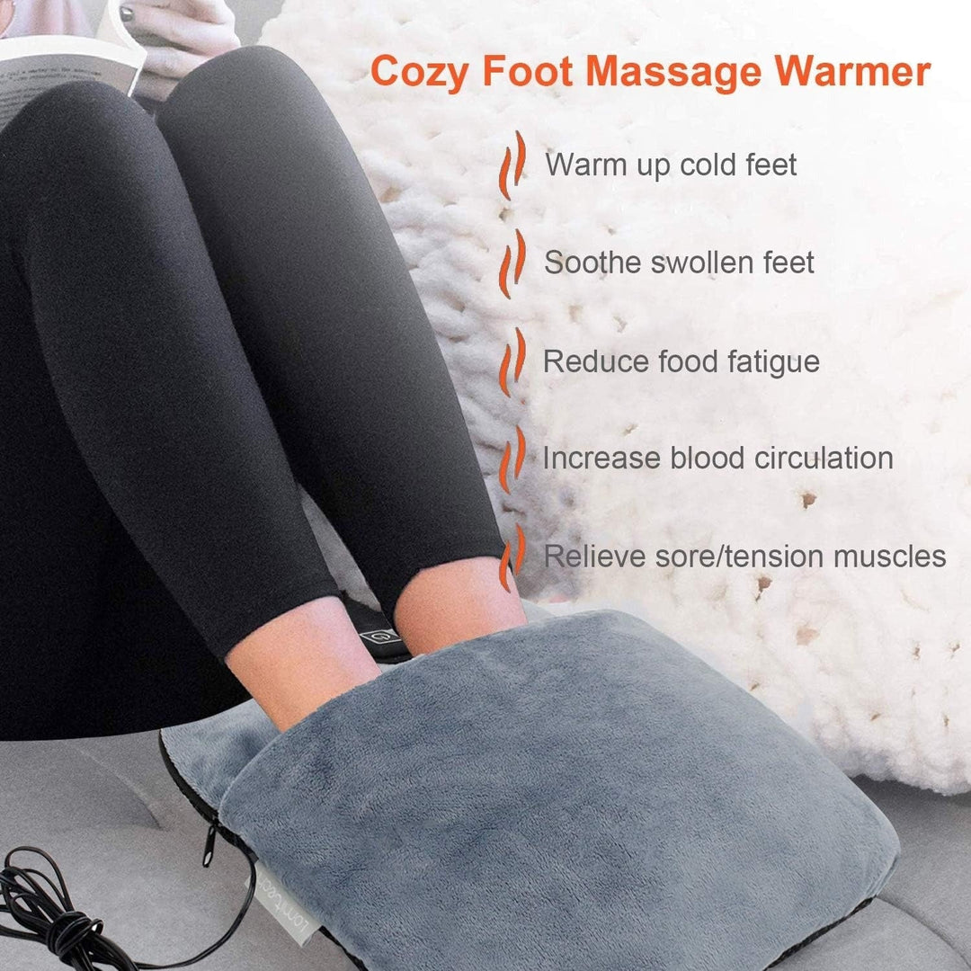 Hendrano™ Plush Heated Foot Warmer Pouch with Vibration Massage