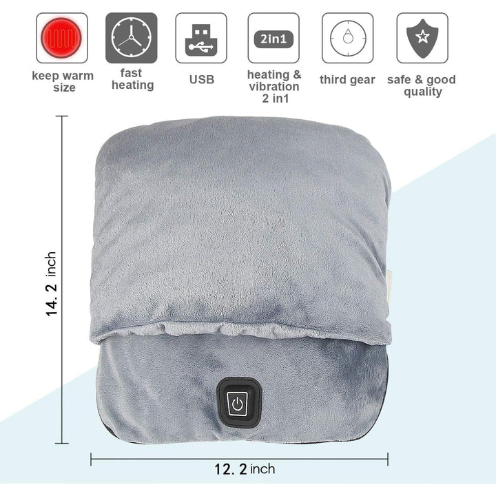 Hendrano™ Plush Heated Foot Warmer Pouch with Vibration Massage