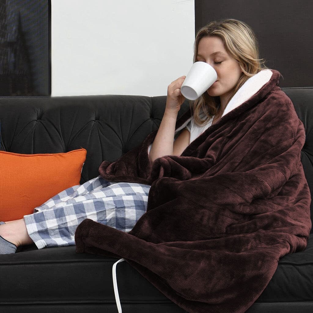 CozyHeat Electric Heated Flannel Blanket with Timer &amp; 6 Heat Levels