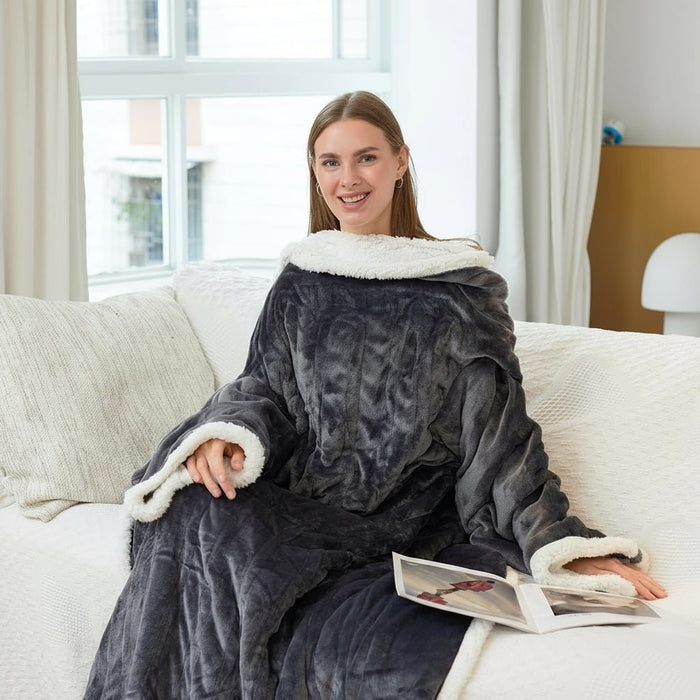 Hendrano™ Heated Wearable Blanket with Sleeves and Foot Pocket