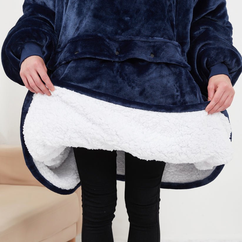 USB Heated Blanket Hoodie with Soft Flannel and Big Front Pocket