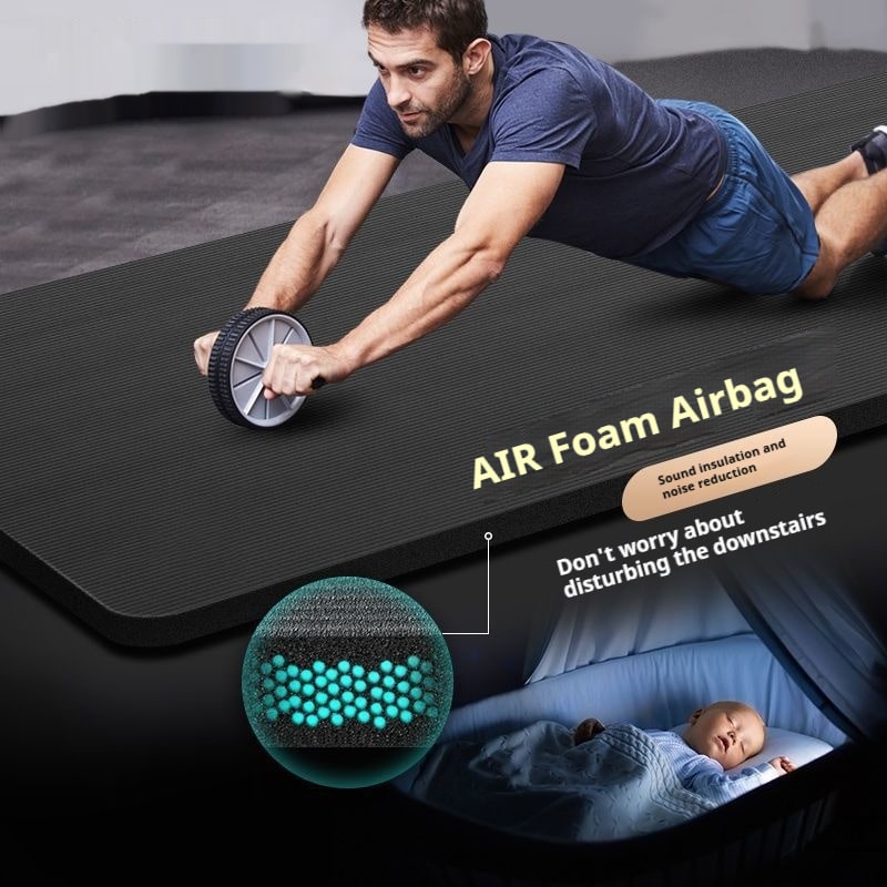 Thick Non-Slip Yoga and Exercise Mat with Cushioning Foam