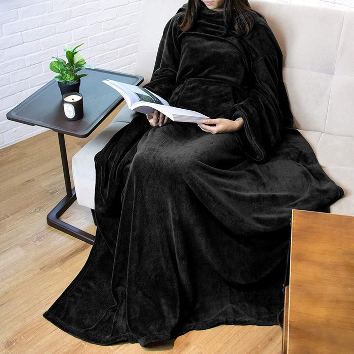 Hendrano Long Wearable Blanket with Sleeves and Pocket