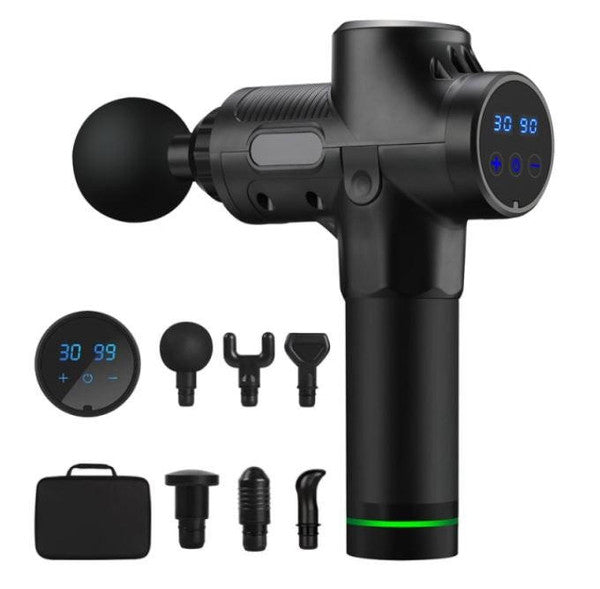 Massage Gun with 6 Heads, 20 Speeds and LCD Touchscreen