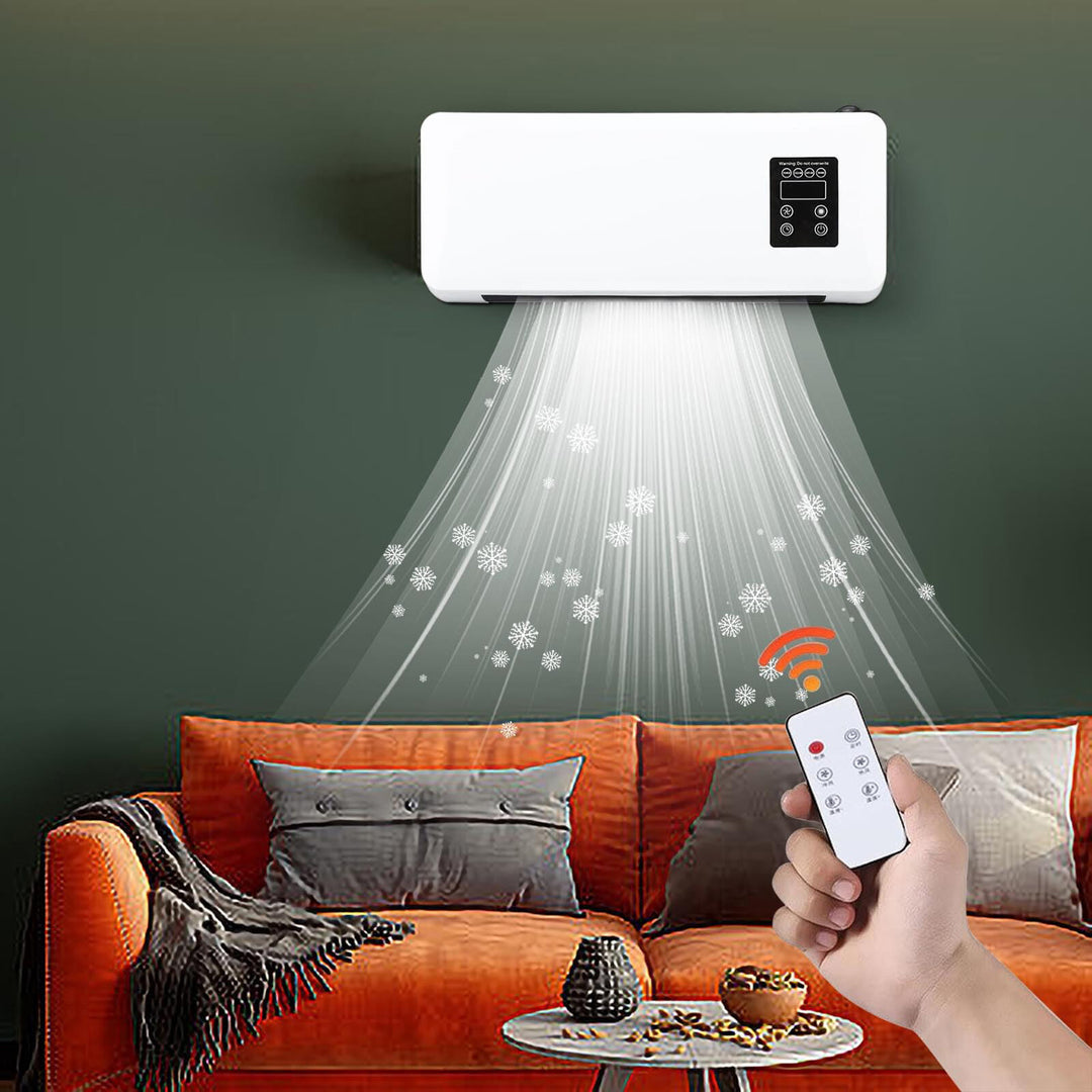 White wall fan heater with towel rail
