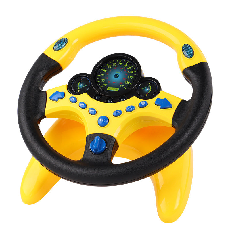 Yellow toddler steering wheel toy