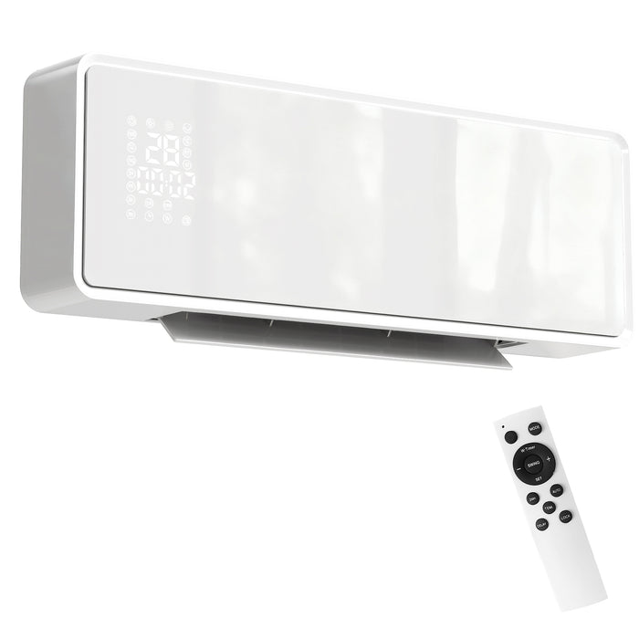 Hendrano White Wall Heater 2000W with Glass Panel and Remote