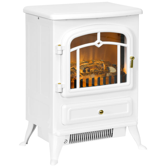 Hendrano Electric Log Stove Heater 1850W with Glass Door