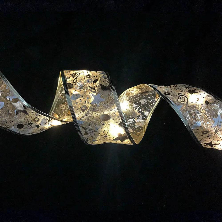 Double-Layer Christmas Ribbon with 50 Built-In LED Lights