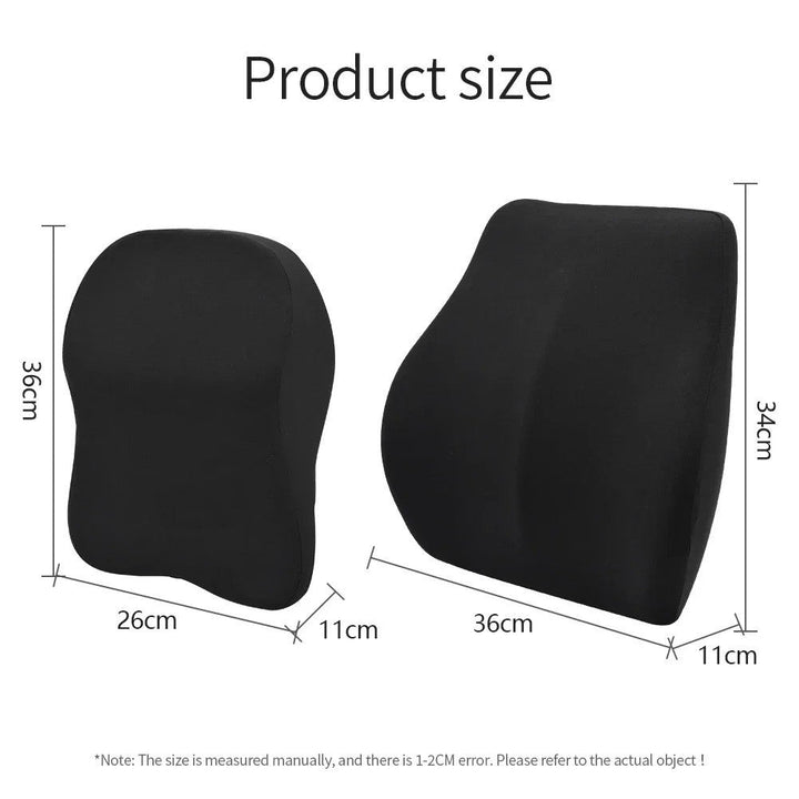 Memory Foam Car Lumbar Pillow with Adjustable Height Support
