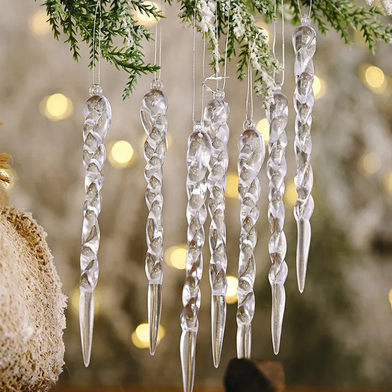 Faux Icicle Christmas Ornaments Set– Winter Wonderland Tree Decorations for Parties &amp; New Year Charm