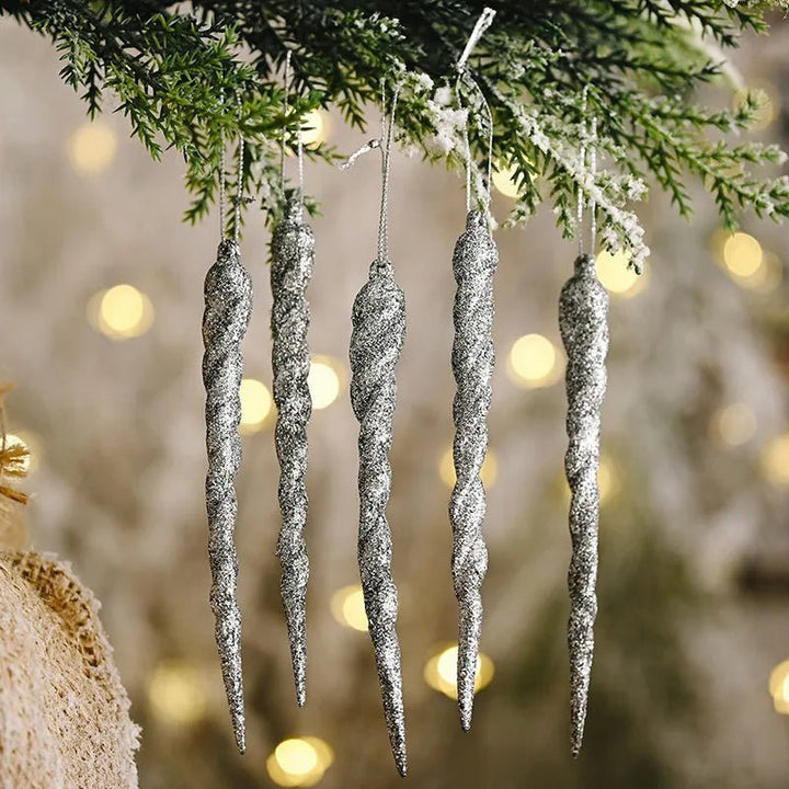 Faux Icicle Christmas Ornaments Set– Winter Wonderland Tree Decorations for Parties &amp; New Year Charm