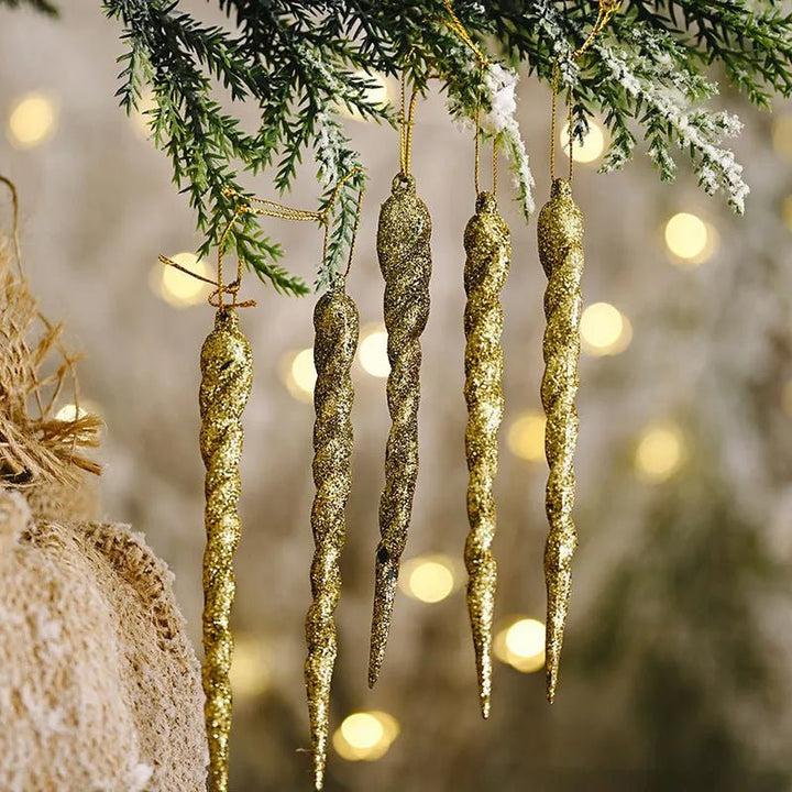 Faux Icicle Christmas Ornaments Set– Winter Wonderland Tree Decorations for Parties &amp; New Year Charm