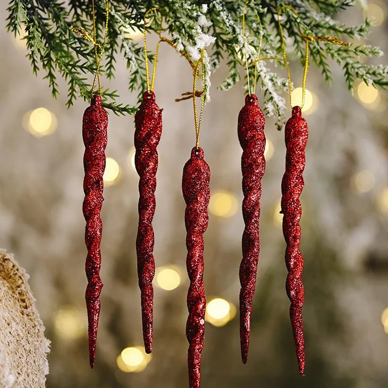 Faux Icicle Christmas Ornaments Set– Winter Wonderland Tree Decorations for Parties &amp; New Year Charm