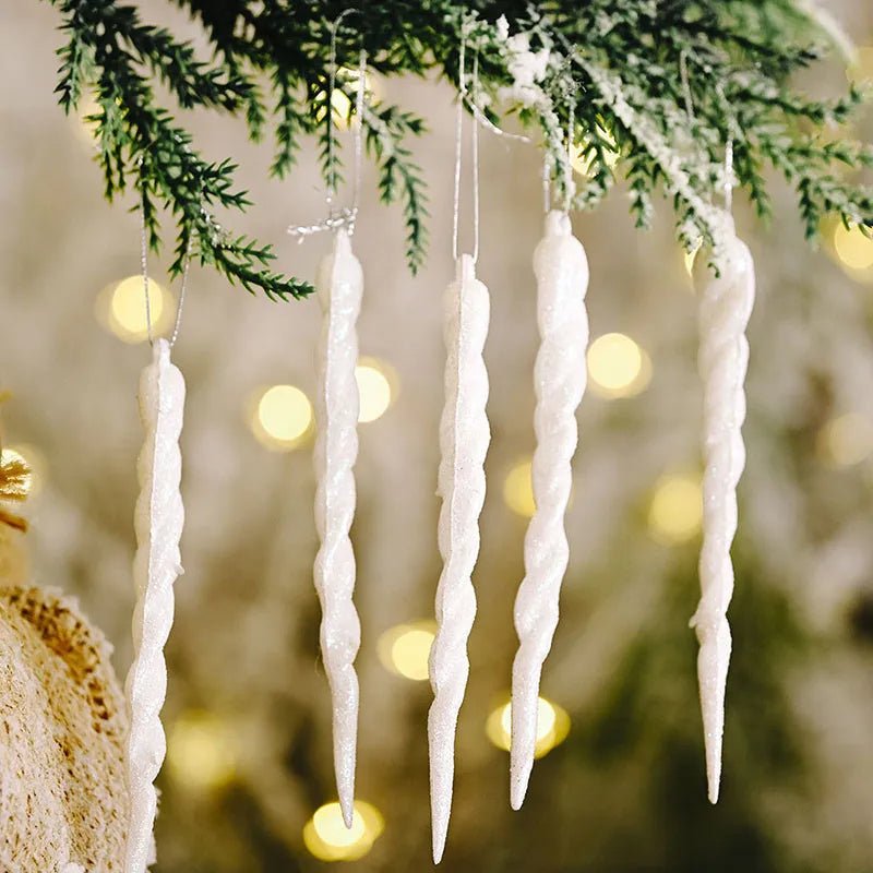 Faux Icicle Christmas Ornaments Set– Winter Wonderland Tree Decorations for Parties &amp; New Year Charm