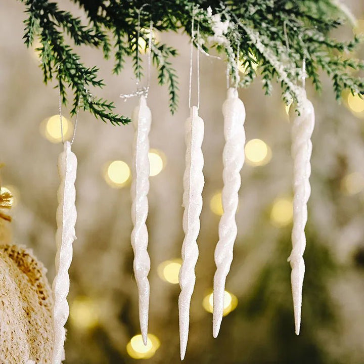 Faux Icicle Christmas Ornaments Set– Winter Wonderland Tree Decorations for Parties &amp; New Year Charm