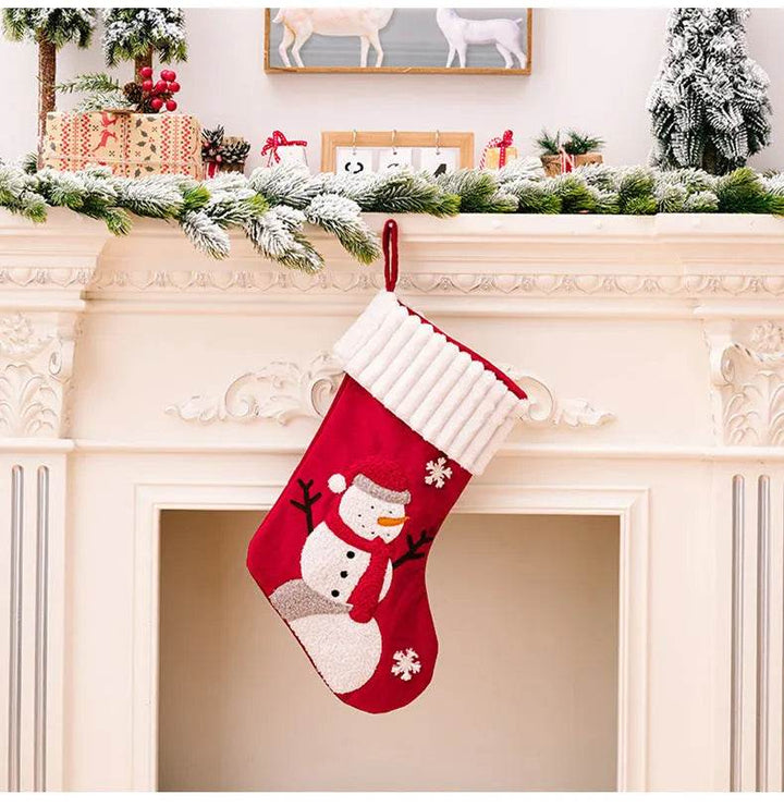 Gold Velvet Patch Christmas Stocking Ornament