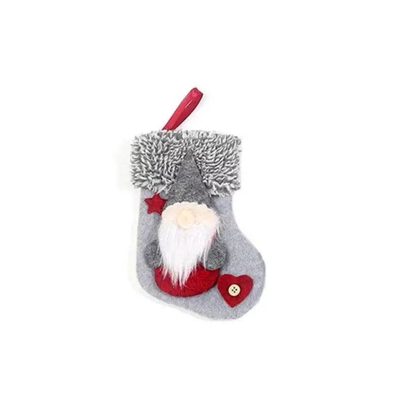 Mini Plush Christmas Stocking Hanging Ornament