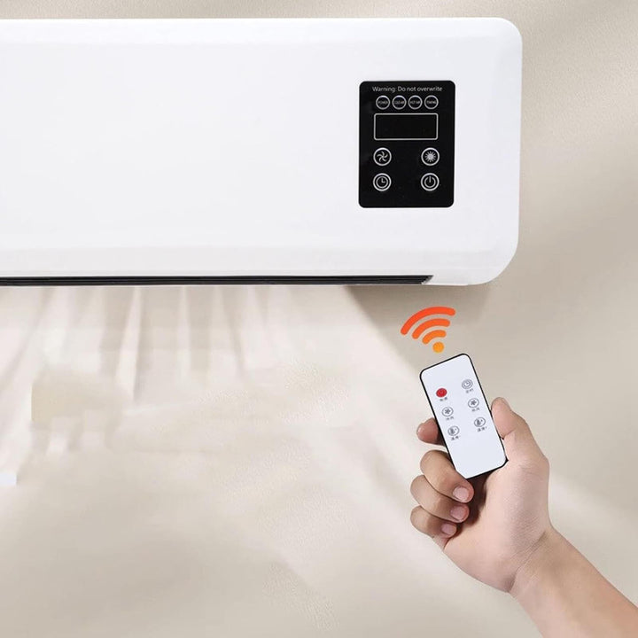 White wall fan heater with towel rail