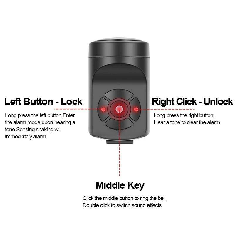 Hendrano™ 120dB Bike Alarm with Motion Sensor and USB Charging