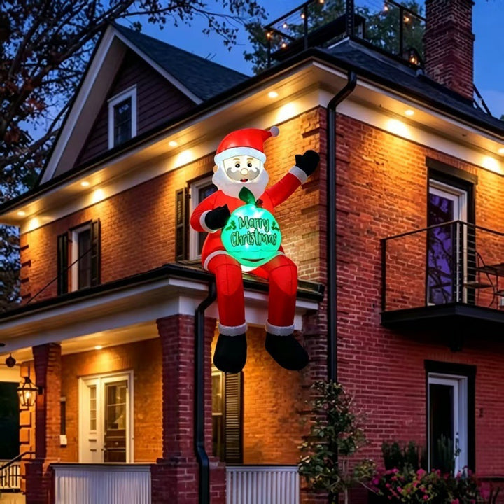 Giant inflatable Santa Claus with gift sack