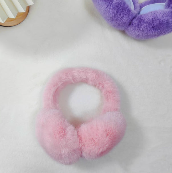 Fluffy white faux fur earmuffs