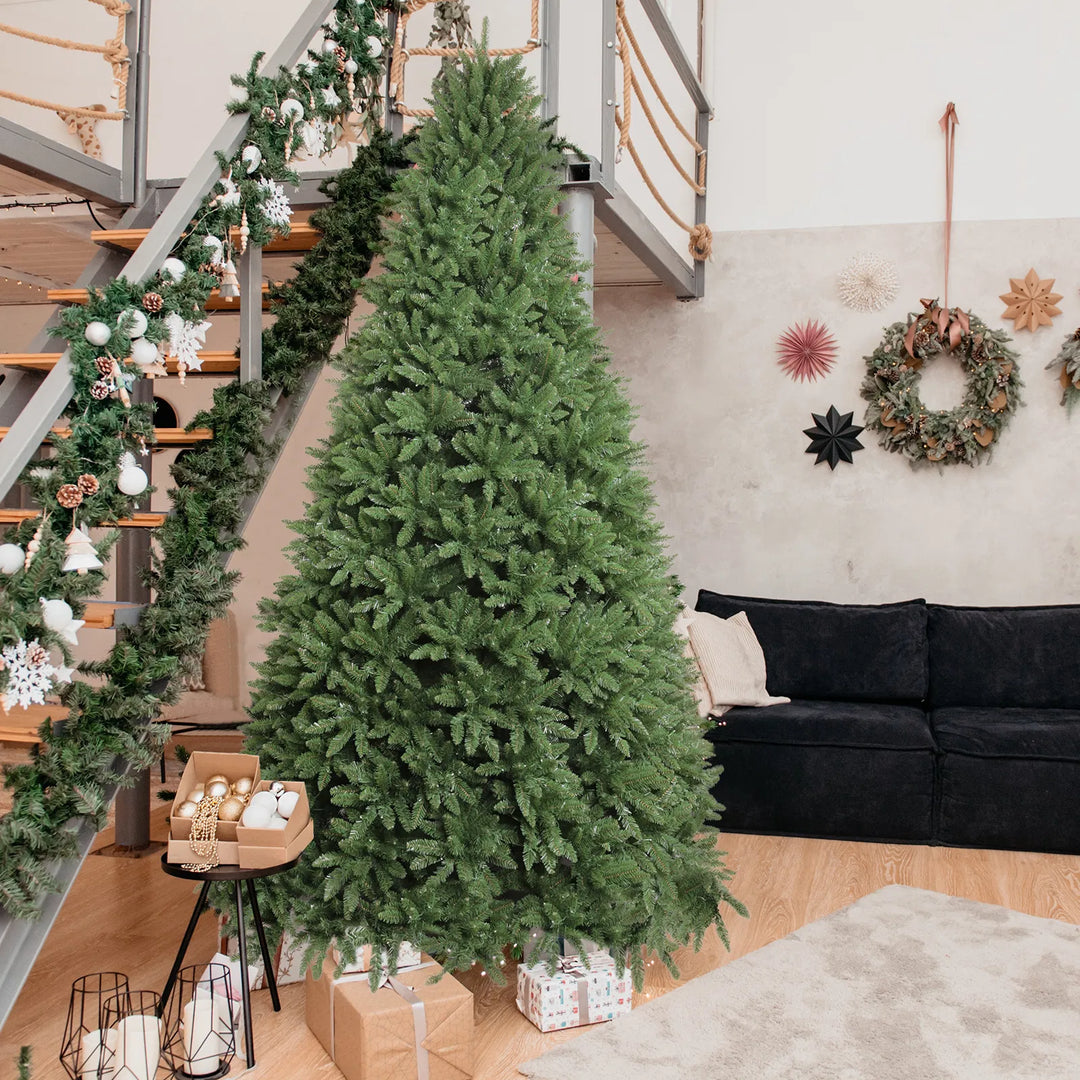 Tall pre-lit 10 ft Christmas tree