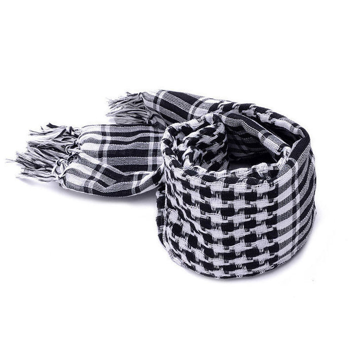 Hendrano Shemagh Scarf in Cotton Blend with Fringed Edges