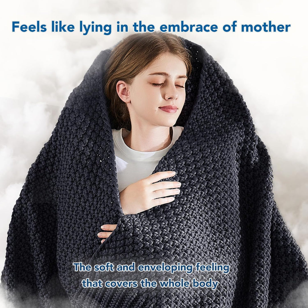 Hendrano™ Chunky Knit Weighted Blanket in Breathable Cooling Microfiber
