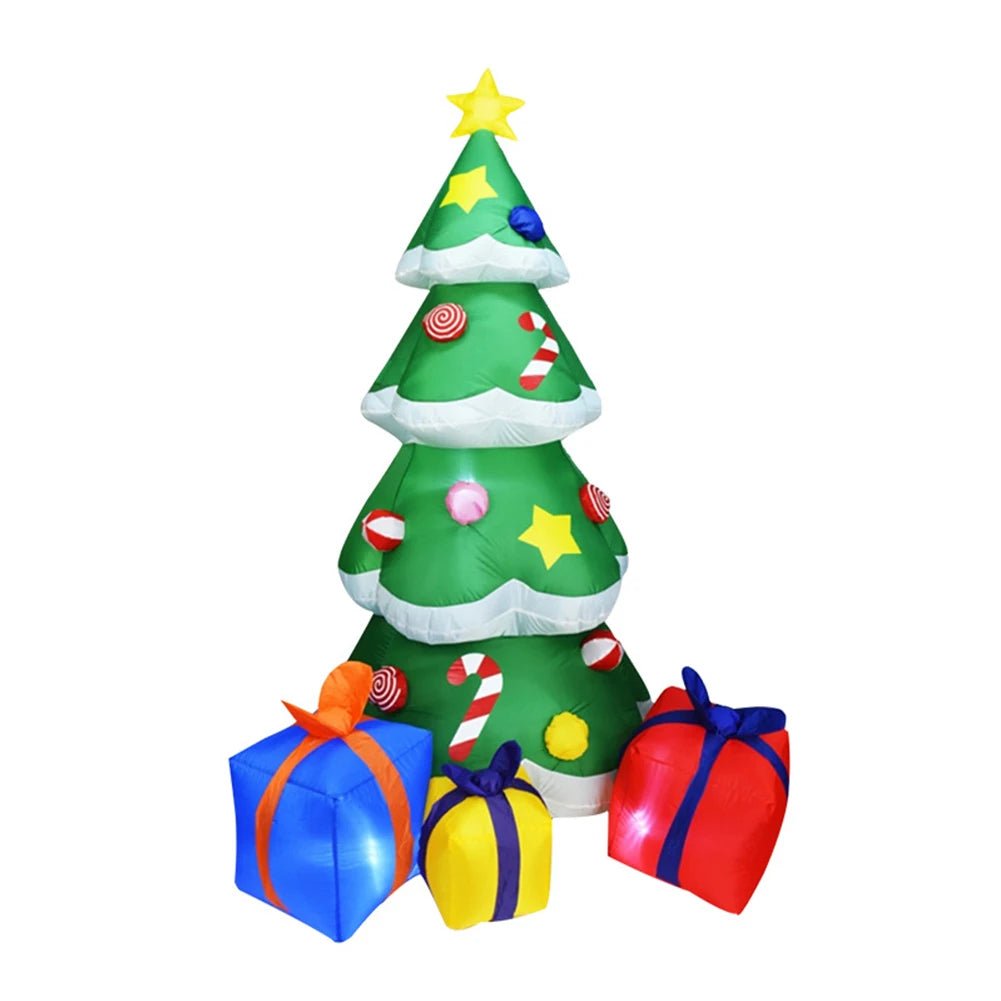Glowing LED Inflatable Christmas Tree &amp; Elf – Festive Outdoor Ornament for Magical Parties &amp; New Year Cheer