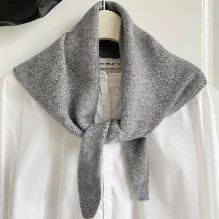 Korean-Style Triangle Knit Scarf for Women – Light &amp; Cozy