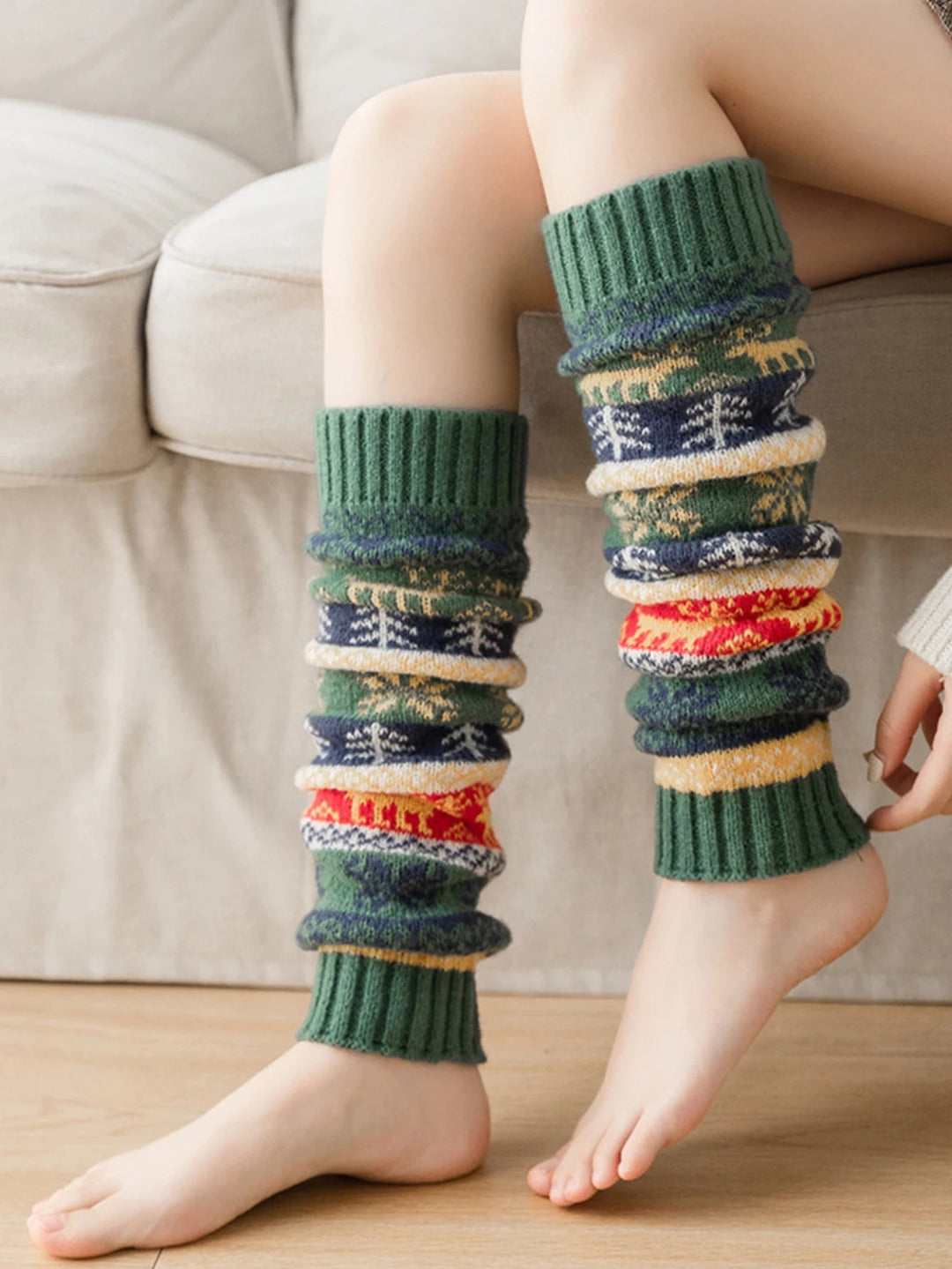 Snowflake Knit Leg Warmers – Soft, Breathable and Cozy