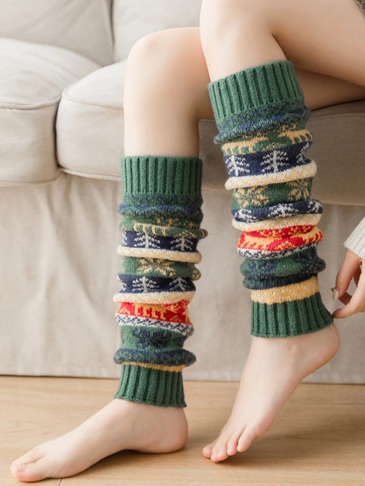 Snowflake Knit Leg Warmers – Soft, Breathable and Cozy