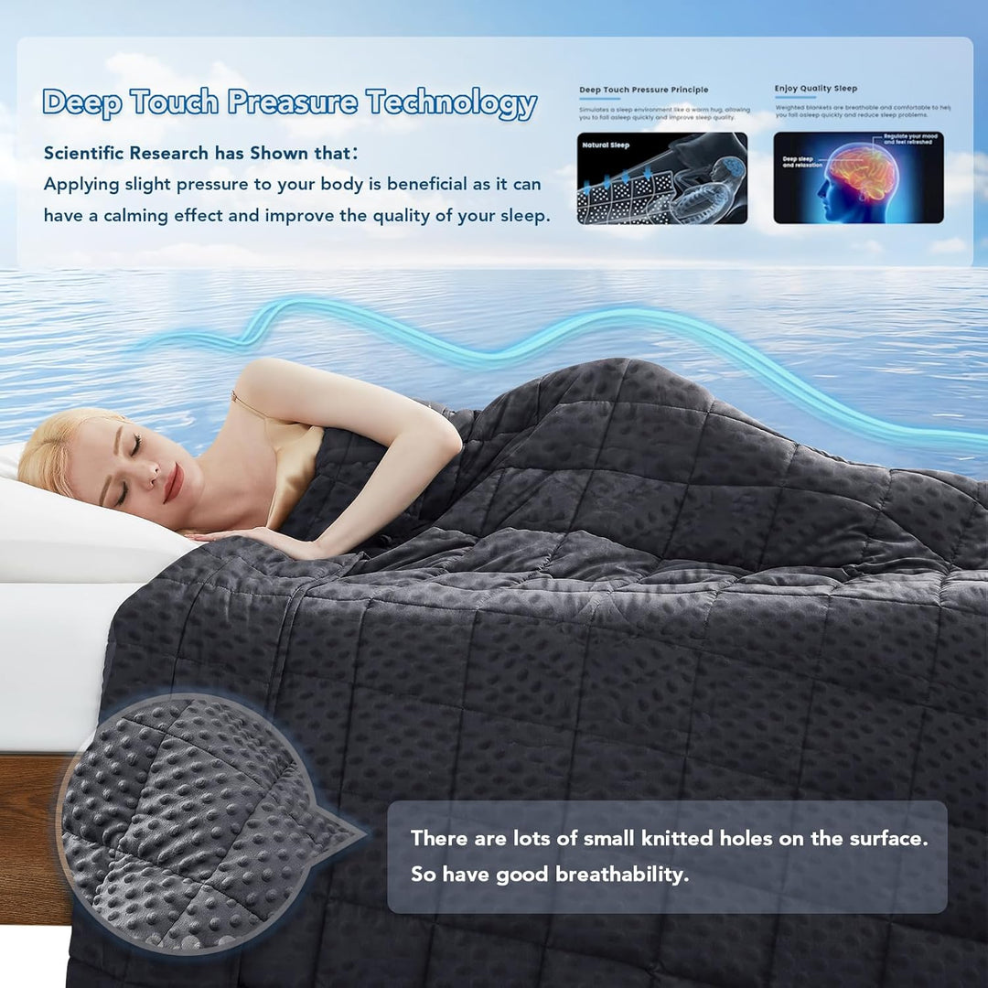 Weighted Blanket with Dot Texture and Cooling Microfiber