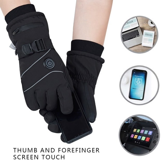 USB Rechargeable Heated Mittens with 3 Heat Levels
