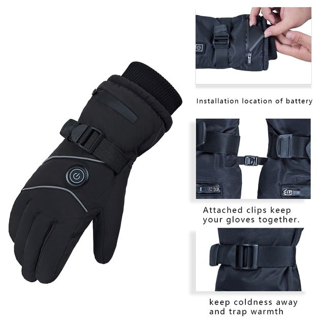 USB Rechargeable Heated Mittens with 3 Heat Levels