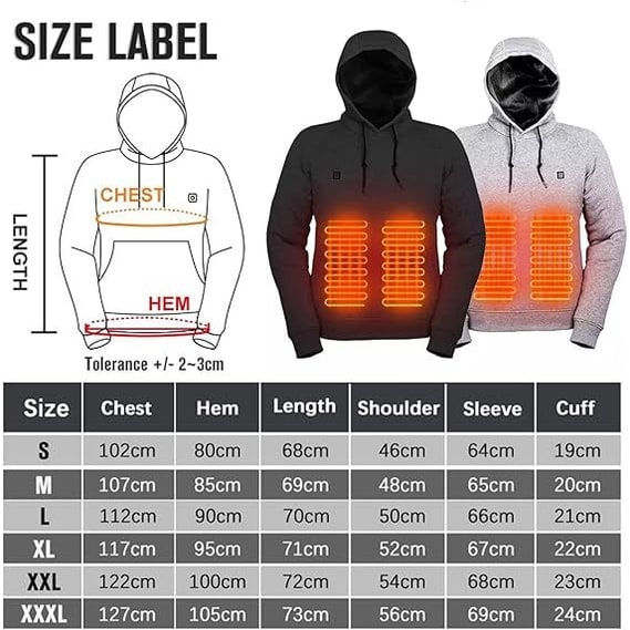 Hendrano™ Zip-Up Heated Hoodie with Drawstring Hood &amp; 3 Heat Levels
