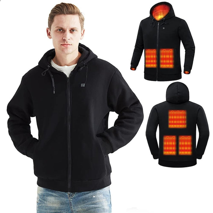 Hendrano™ Zip-Up Heated Hoodie with Drawstring Hood &amp; 3 Heat Levels