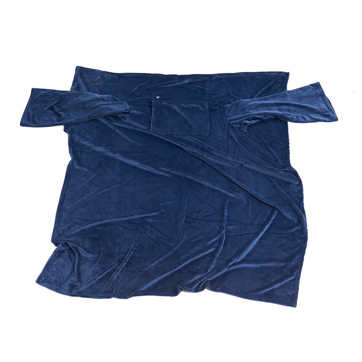 Heated Wearable Blanket with Sleeves and Chest Panel