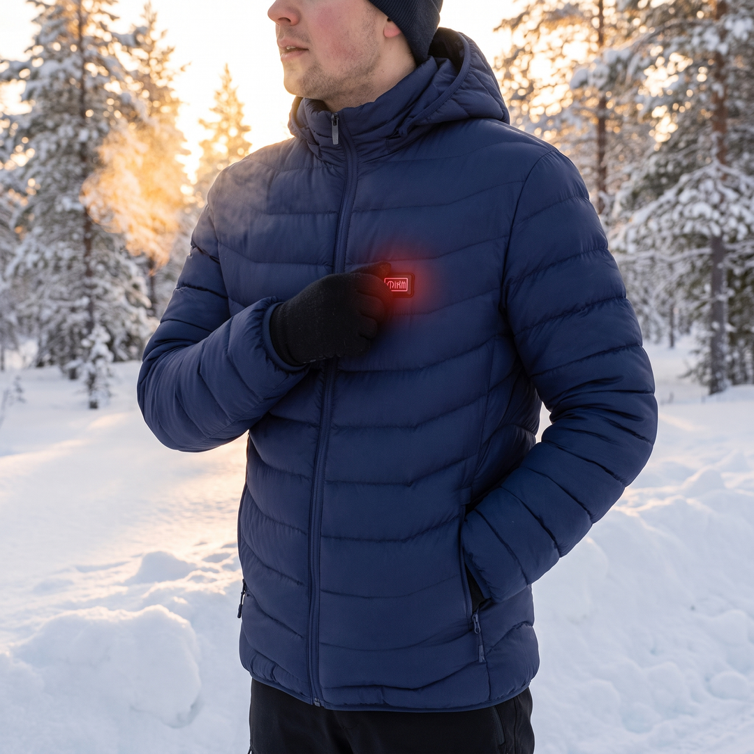 Unisex Heated Jacket with 9 Heat Zones &amp; Detachable Hood – Hendrano™