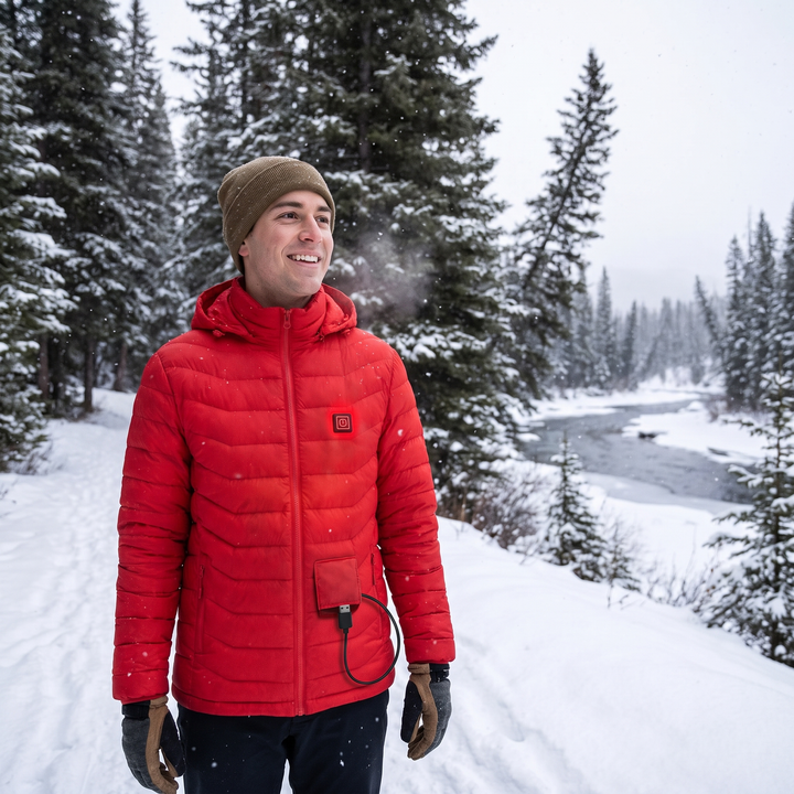 Unisex Heated Jacket with 9 Heat Zones &amp; Detachable Hood – Hendrano™