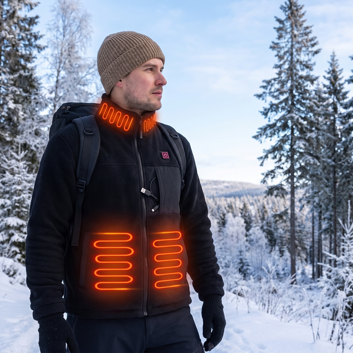 USB Heated Fleece Jacket with 4-Zone Heating and Dual Controls – Hendrano™