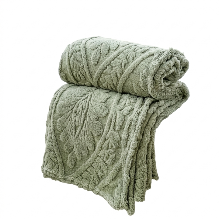 Geometric Jacquard Fleece Throw with French-Inspired Texture