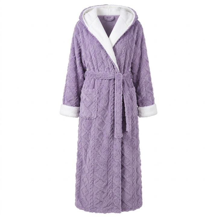 Hendrano™ Long Plush Hooded Robe with Two Large Front Pockets