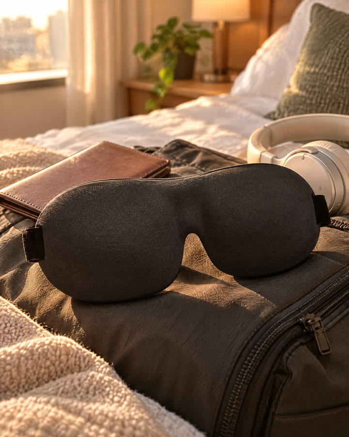 Contoured 3D Blackout Sleep Mask with Adjustable Strap