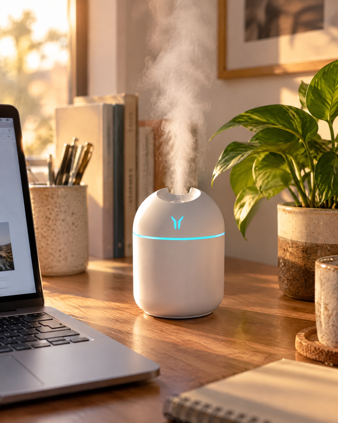 Mini USB Cool Mist Humidifier with Color-Changing Night Light