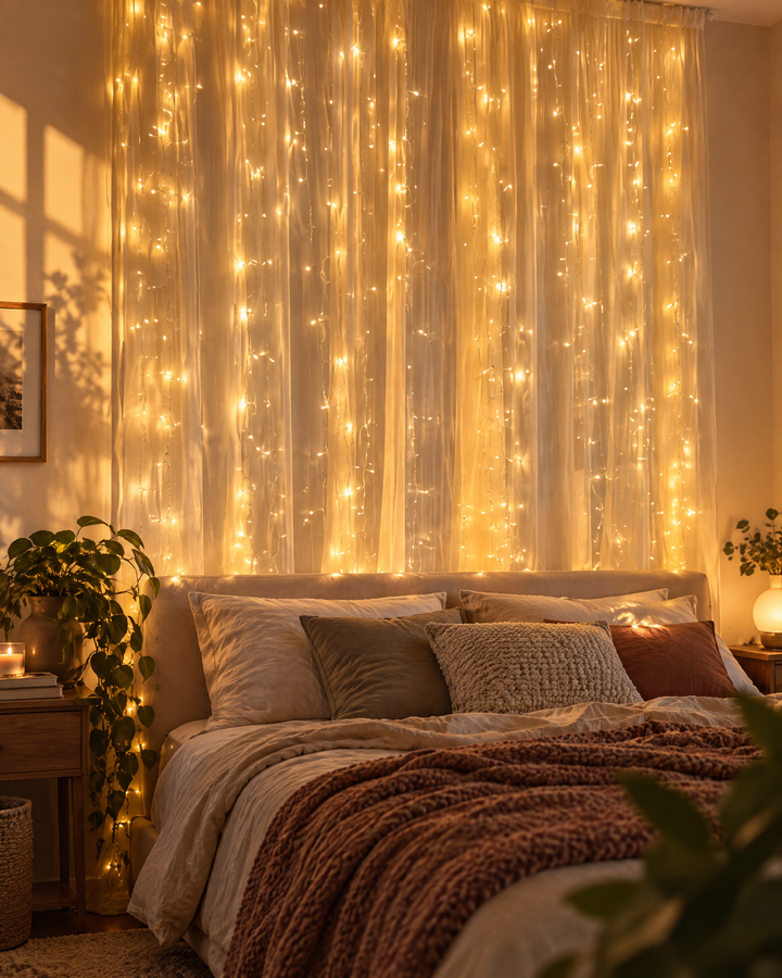 LED Curtain Fairy Lights for Windows with USB and Remote