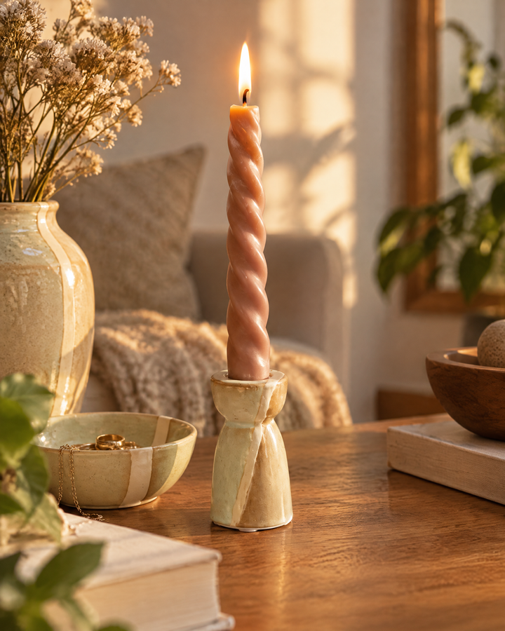 Hendrano™ Ceramic Taper Candle Holders in Modern Nordic Shapes