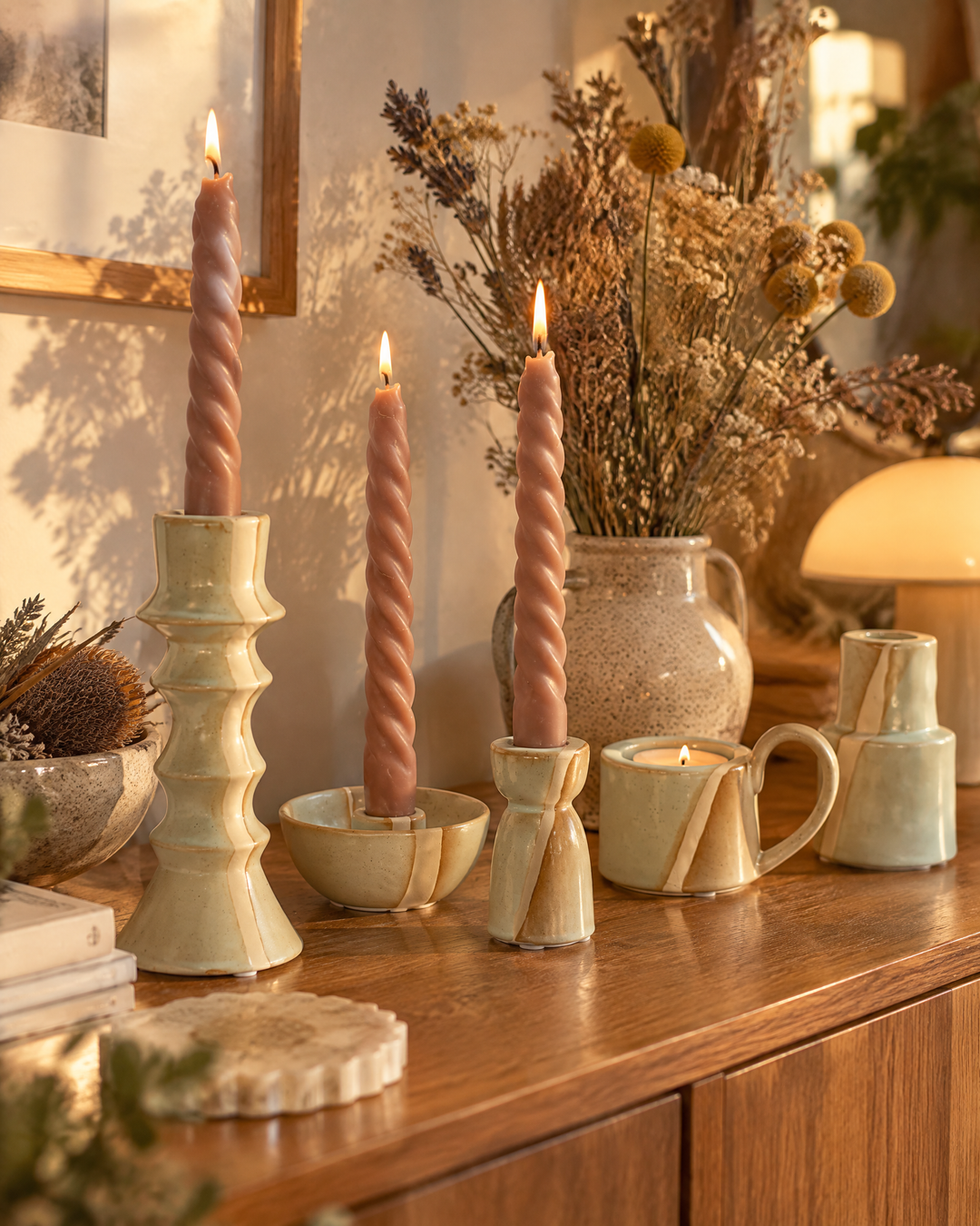 Hendrano™ Ceramic Taper Candle Holders in Modern Nordic Shapes